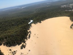 2019 Nov 7 - Rainbow Beach - Hugh &amp; Andy &amp; Carlo sand-blow (1)